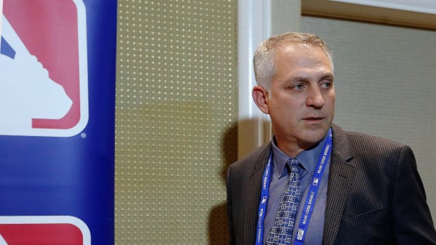 Agent Joel Wolfe at baseball's winter meetings on Dec. 11, 2017.